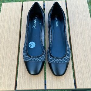 Calvin Klein-Clove Slip-On Black Tie Dress Flat NWOT